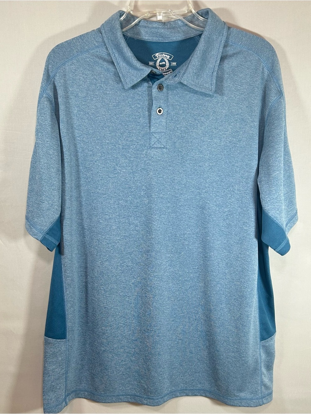 Victory Sportswear Polo Shirt Men’s Medium Blue Two Toned